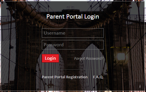 Parent Portal screenshot of login screen