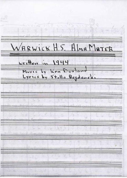 Sheet music for Alma mater, or school song. Cover page of 4.