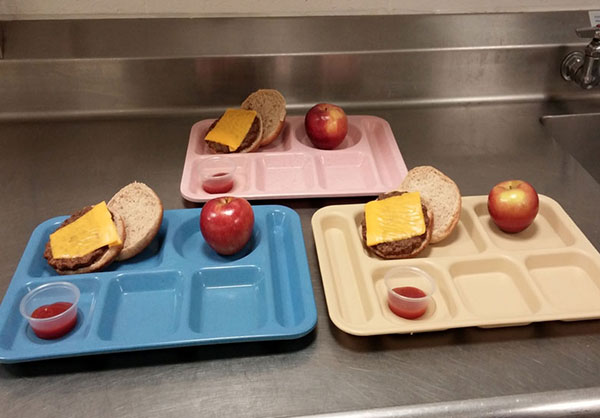 lunch trays from school cafeteria