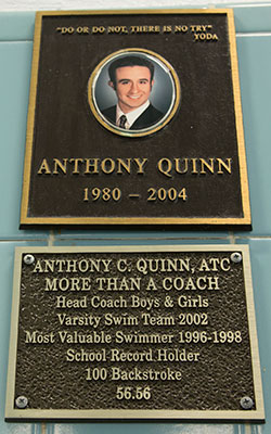 Anthony Quinn memorial plaque for HS pool