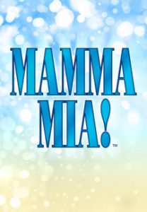 Mamma Mia! in blue letters