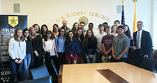 HS Leadership Academy students visit with Secret Service agent