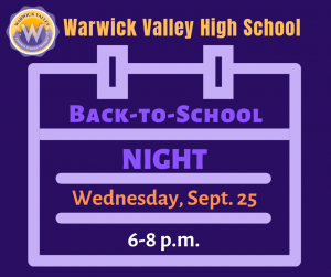 graphic with calendar and date HS of back to school night