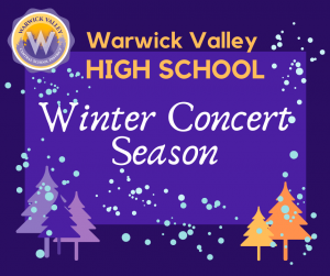 Graphic to announce the High School's winter concert season