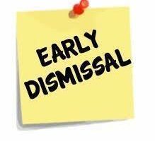 WVCSD dismissing early today, Thursday, December 15