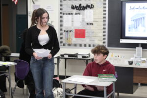 Ninth-grade English students conduct mock trial