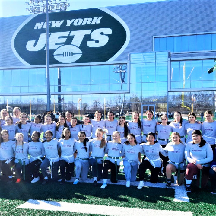 WVHS girls flag football team trains at NY Jets facility