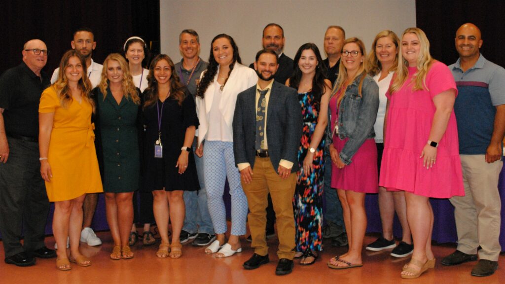 Tenured teachers class of 2023 with board members and Dr. Leach