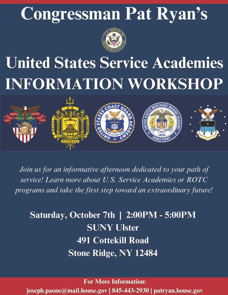 Flyer for US Service Academies Information Workshop