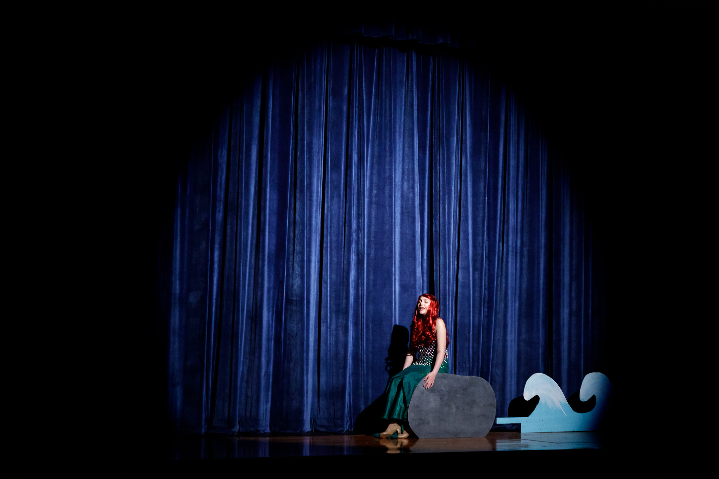 Warwick Valley Middle School Drama Club students perform in a dress rehearsal of "The Little Mermaid on April 16, 2024.