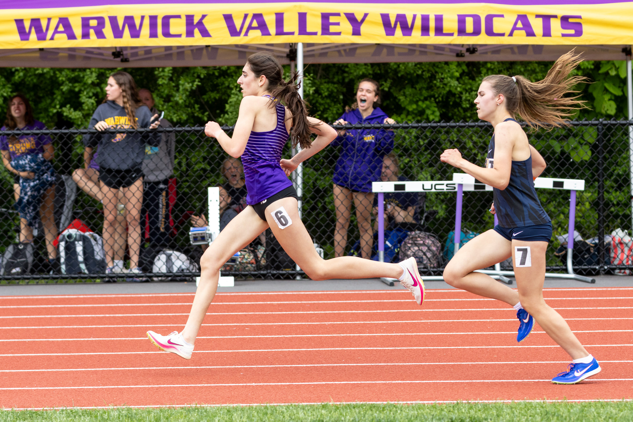 Warwick Valley athletes run a race on day one of the OCIAA track and field championship meet at Tim St. Lawrence track.