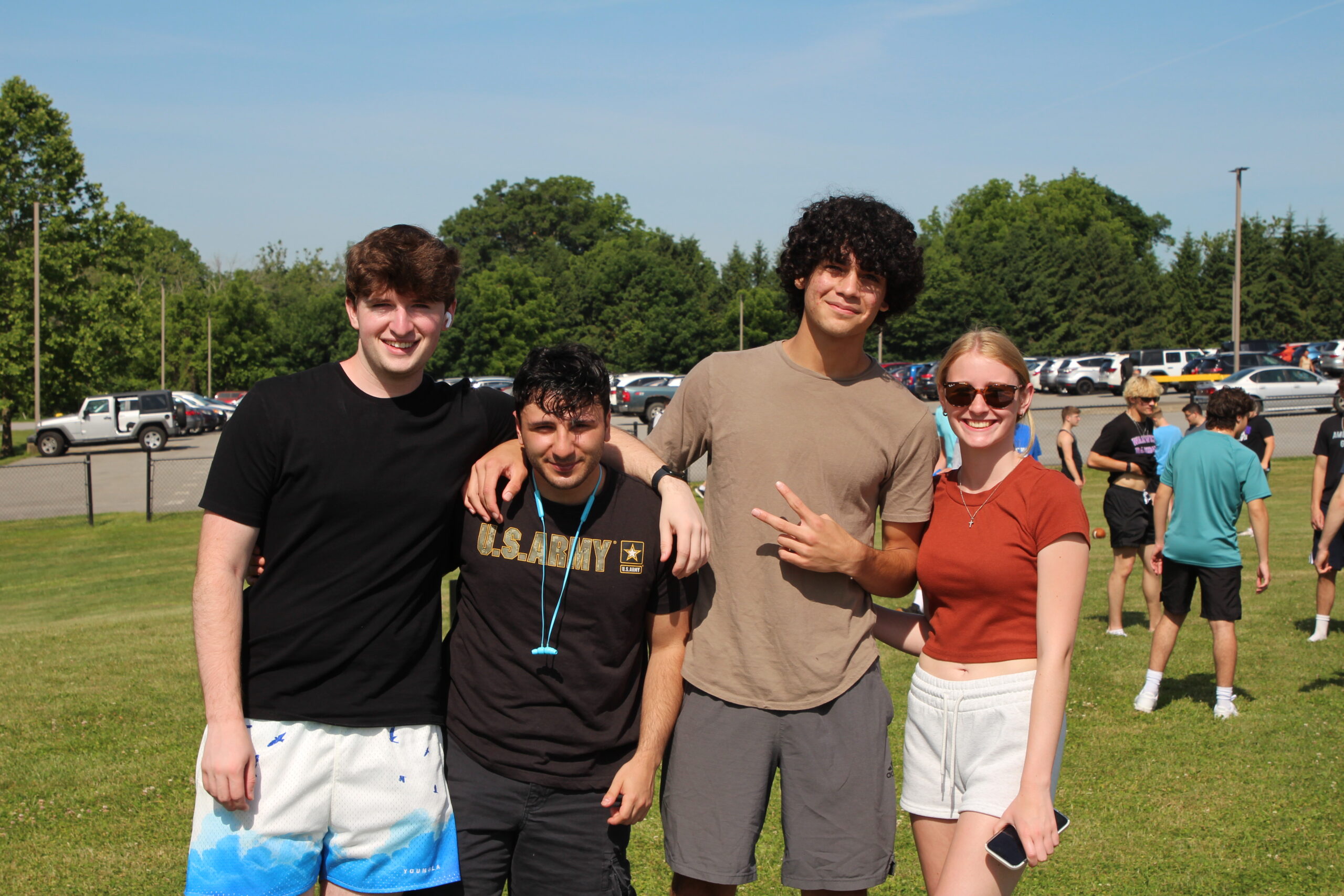 Warwick Valley High School seniors smile at the camera during their Senior Picnic