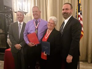 warwick valley superintendent david leach, with than harrington, millie rivera, and board president keith parsons 