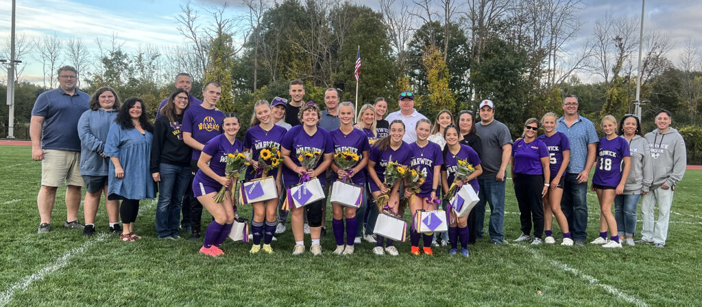 Warwick girls soccer seniors and their families.
