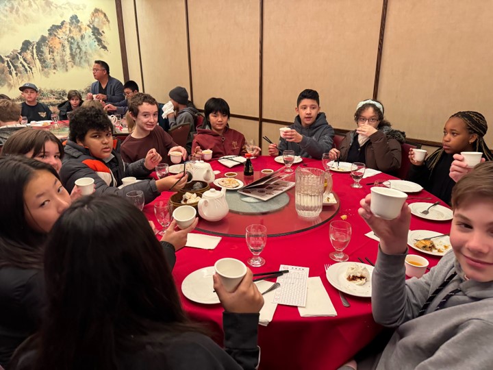 Students in Ms. Ping's Mandarin Chinese class visit Chinatown fr dim sum!